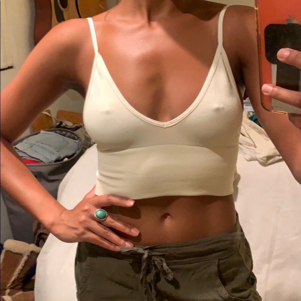 Free People Creme Crop Top — Xs